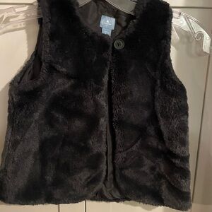 GAP Kids Black Faux Fur Vest